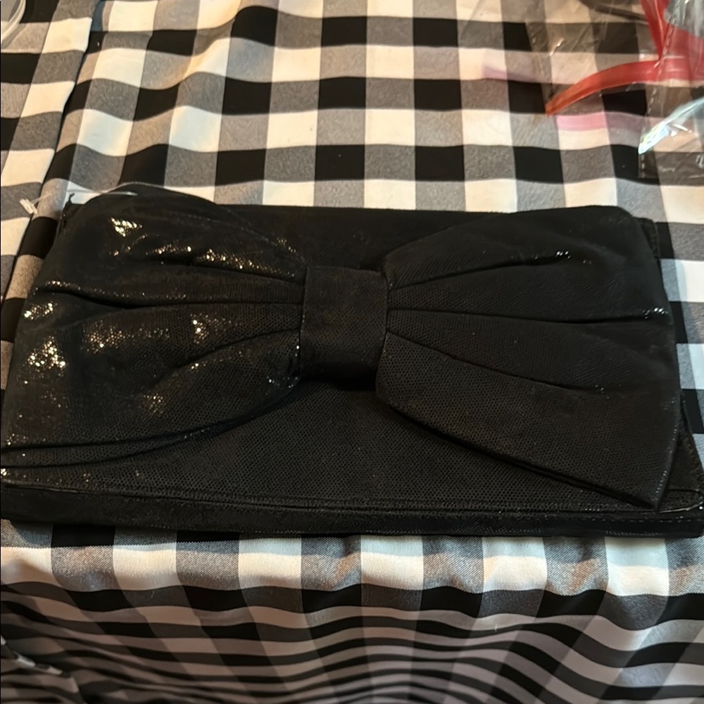 Betsey Johnson Black Clutch with Bow